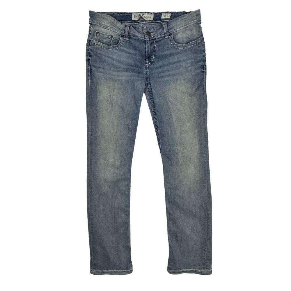 BKE Buckle Jeans Women 32x30.5 Sabrina Blue Stretch Low-Rise Straight Leg Denim